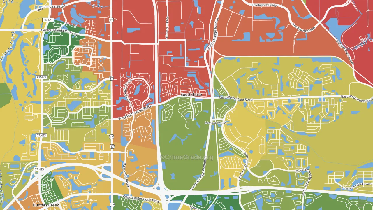 Southchase Village, Southchase, FL Map of Theft Rates