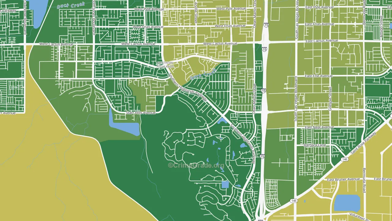 Southern Highlands, Enterprise, NV Map of Theft Rates