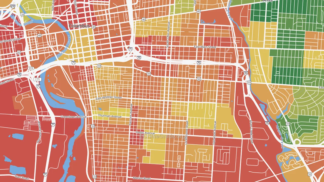 Southern Orchards, Columbus, OH Map of Theft Rates