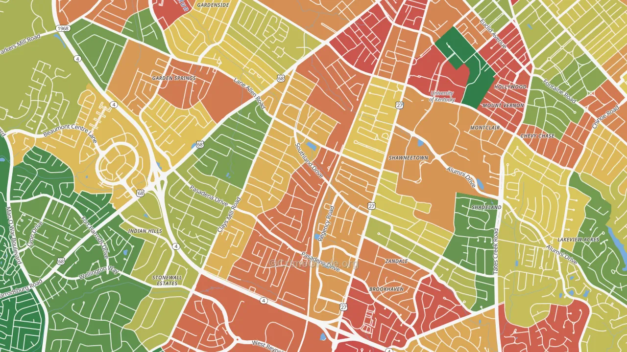 Southland Deerfield Open Gates, Lexington, KY Map of Theft Rates