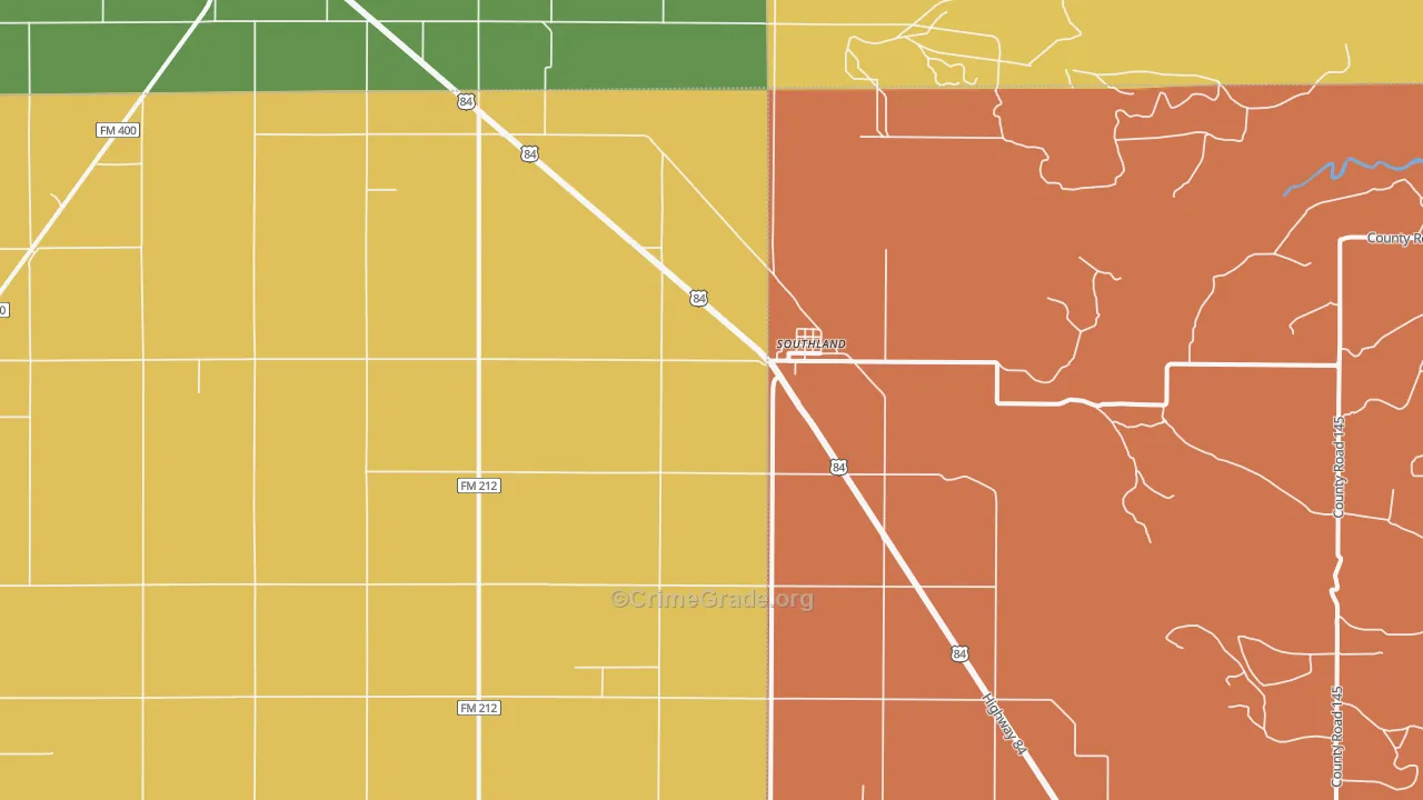 Southland, TX Map of Theft Rates