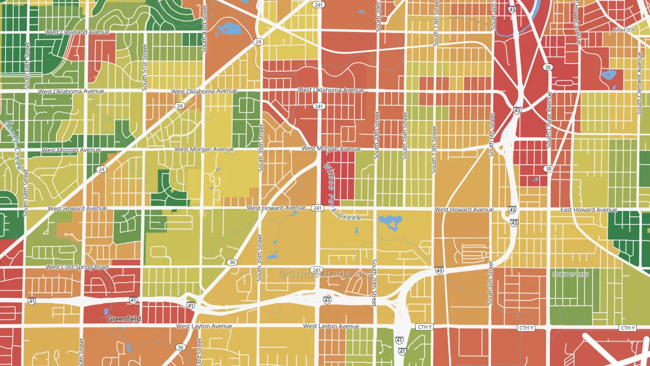 Southpoint, Milwaukee, WI Map of Theft Rates