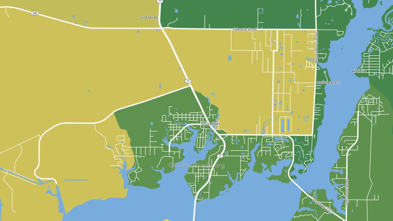Southport, FL Map of Theft Rates