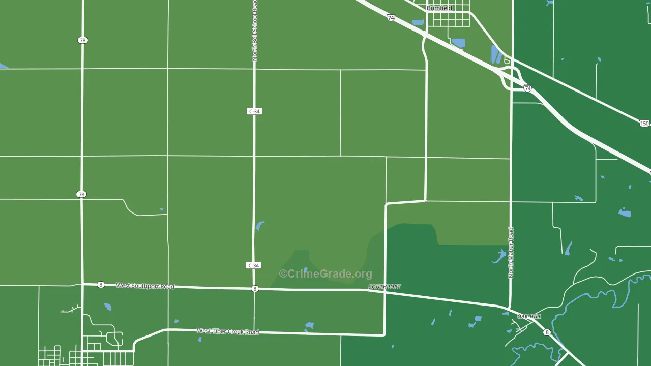 Southport, IL Map of Theft Rates