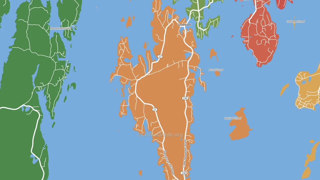 Southport, ME Map of Theft Rates