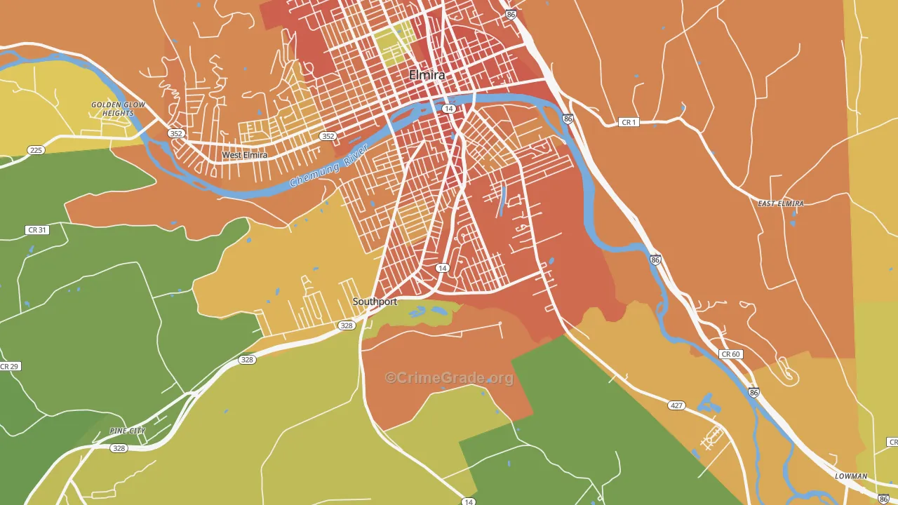 Southport, NY Map of Theft Rates