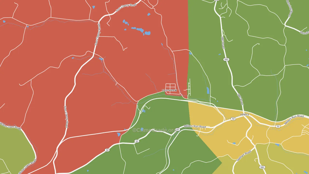 Southview, PA Map of Theft Rates