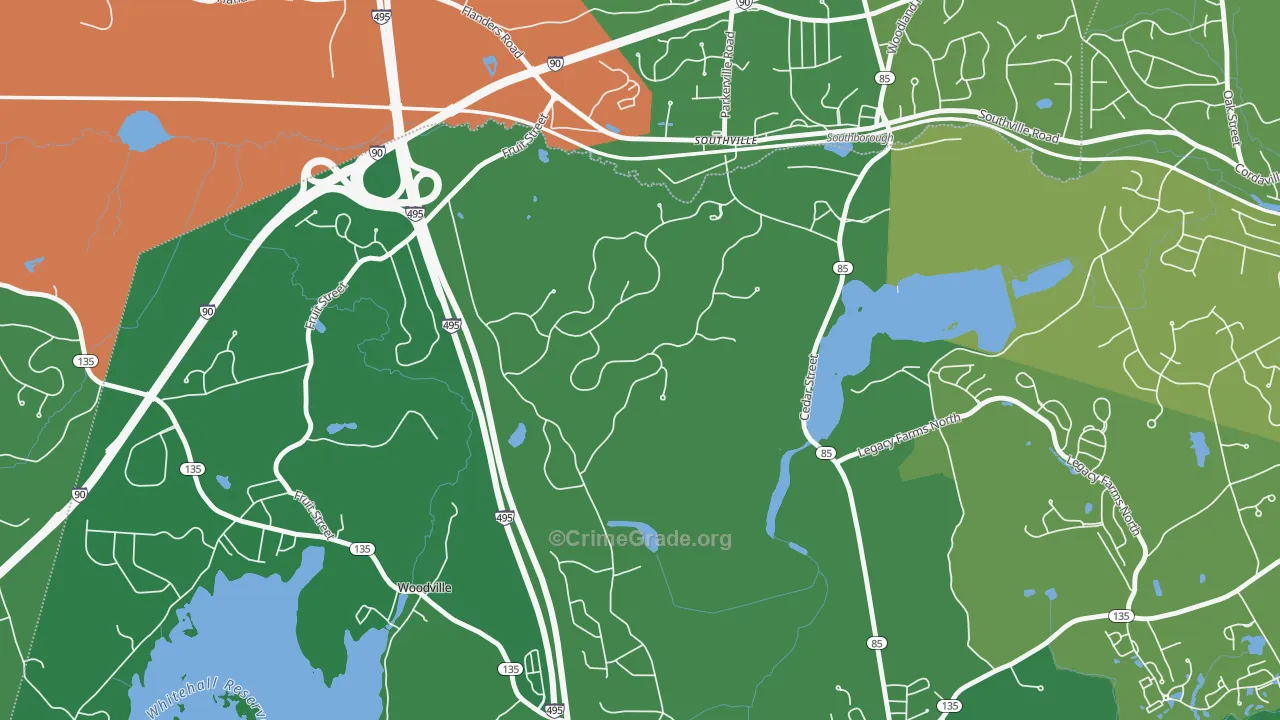 Southville, MA Map of Theft Rates