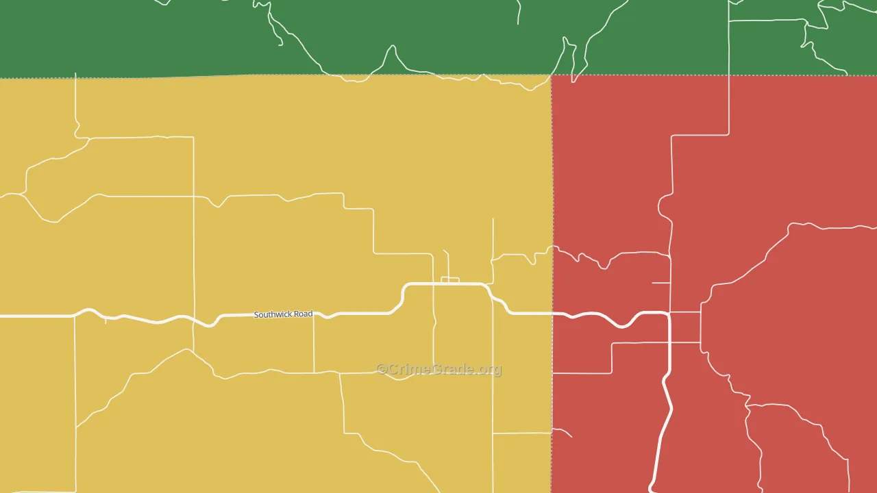 Southwick, ID Map of Theft Rates