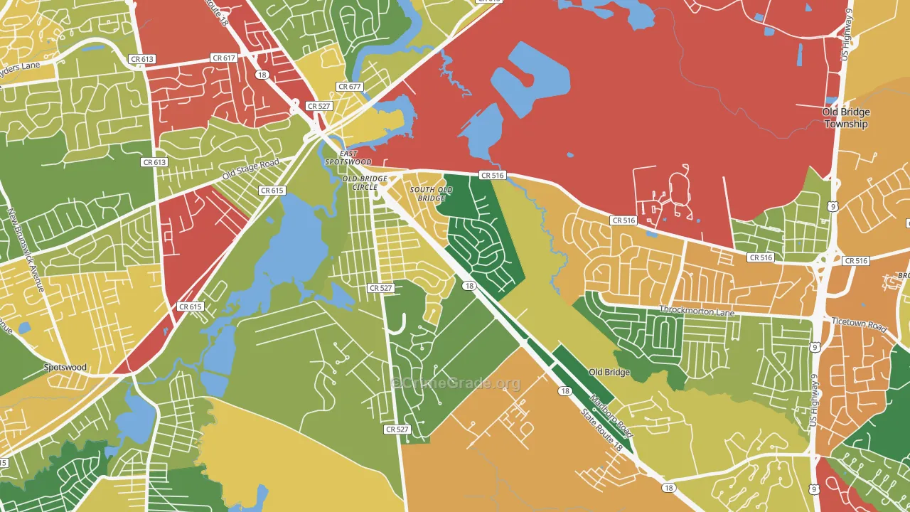 Southwood, Old Bridge, NJ Map of Theft Rates