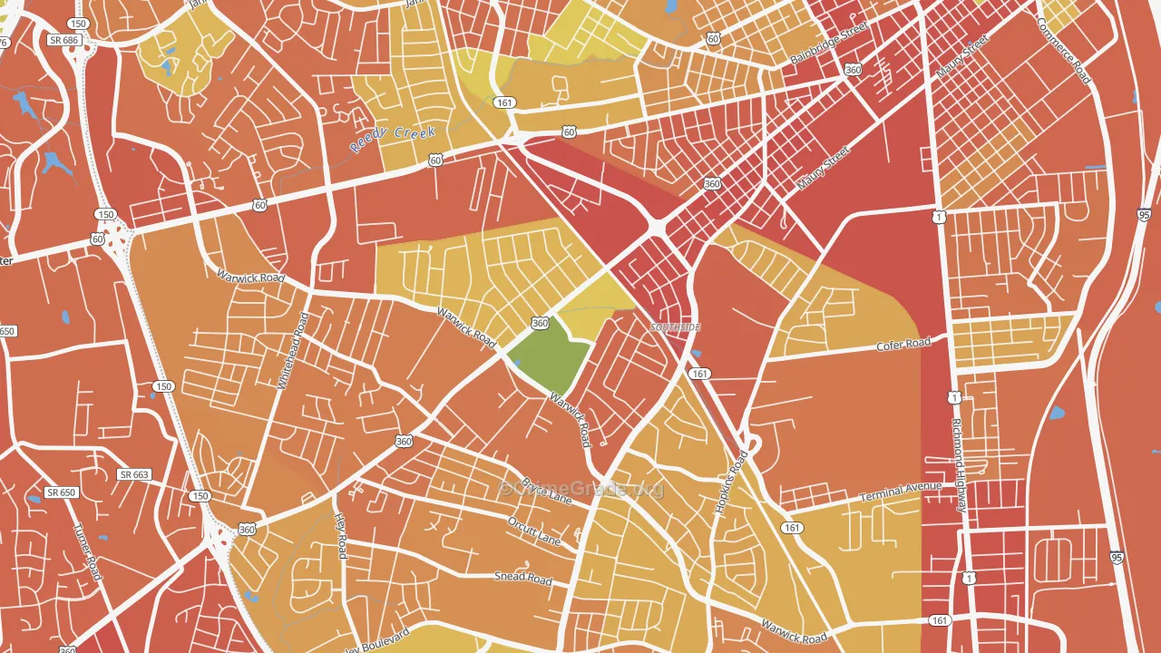 Southwood, Richmond, VA Map of Theft Rates