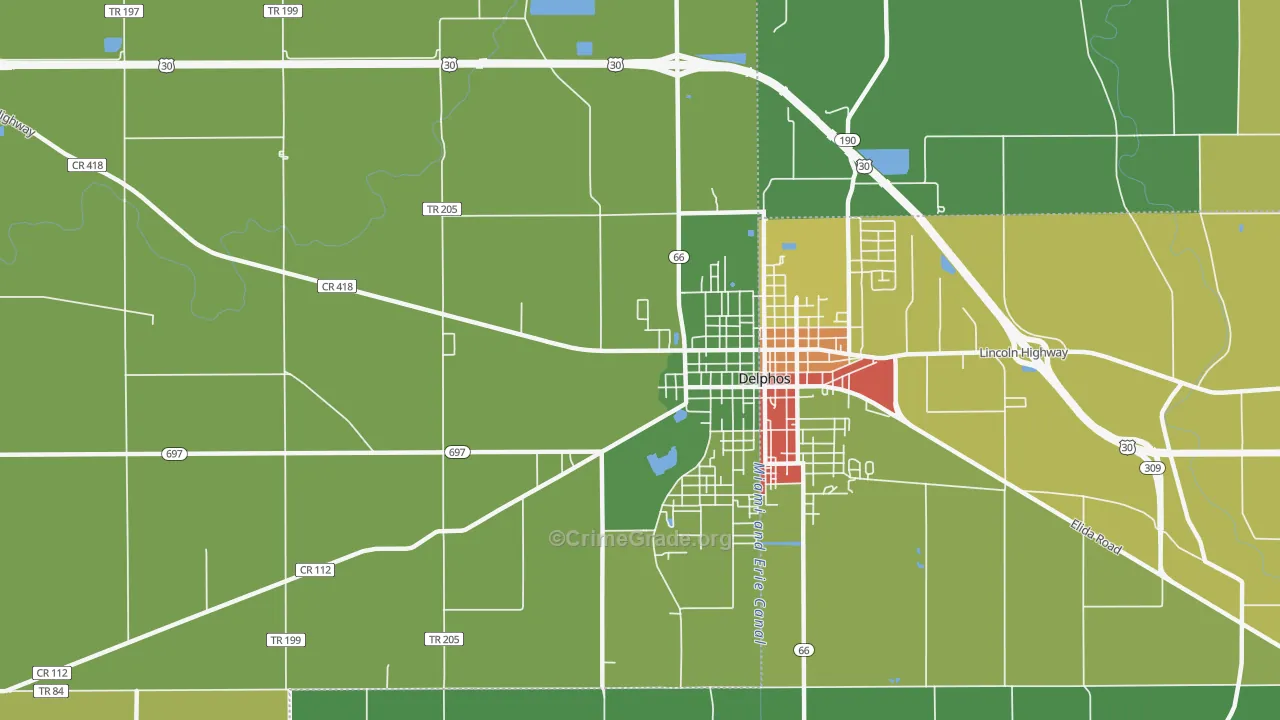 Southworth, OH Map of Theft Rates