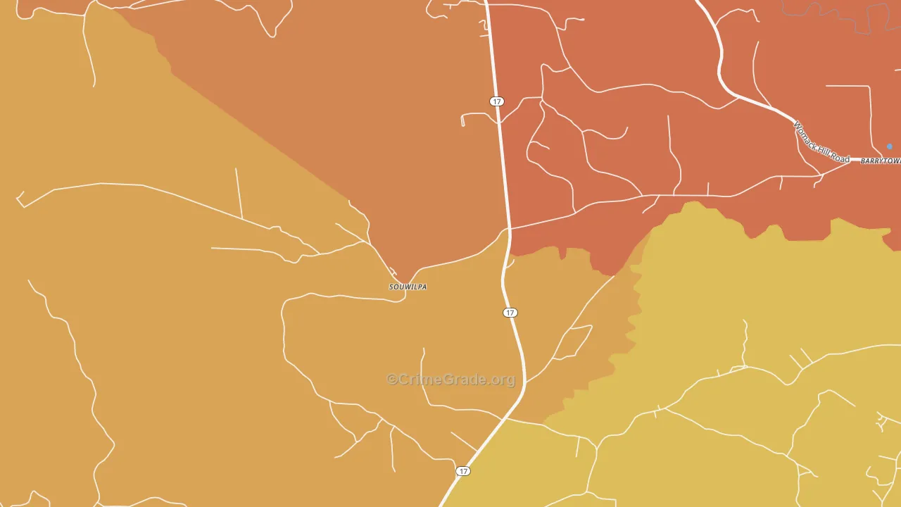 Souwilpa, AL Map of Theft Rates