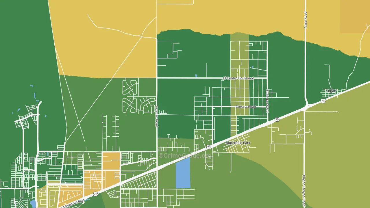Spaceport City, NM Map of Theft Rates