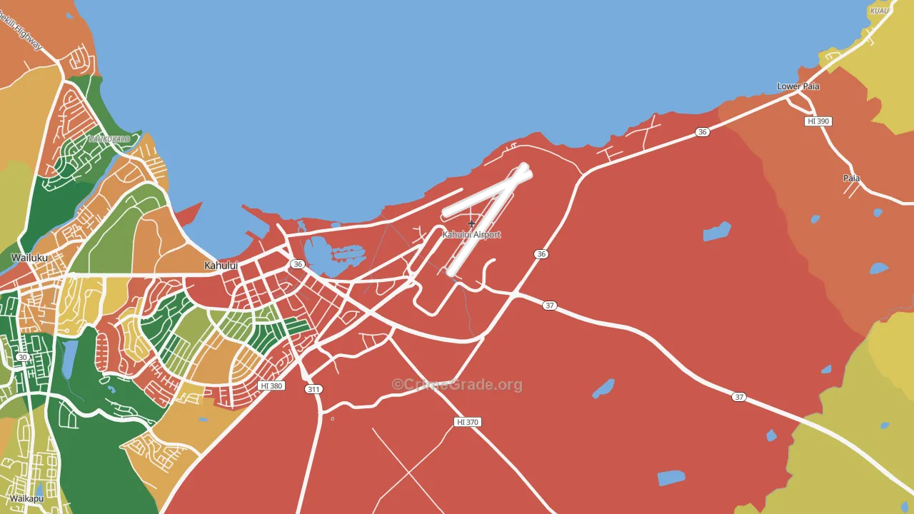 Spanish B Village, HI Map of Theft Rates