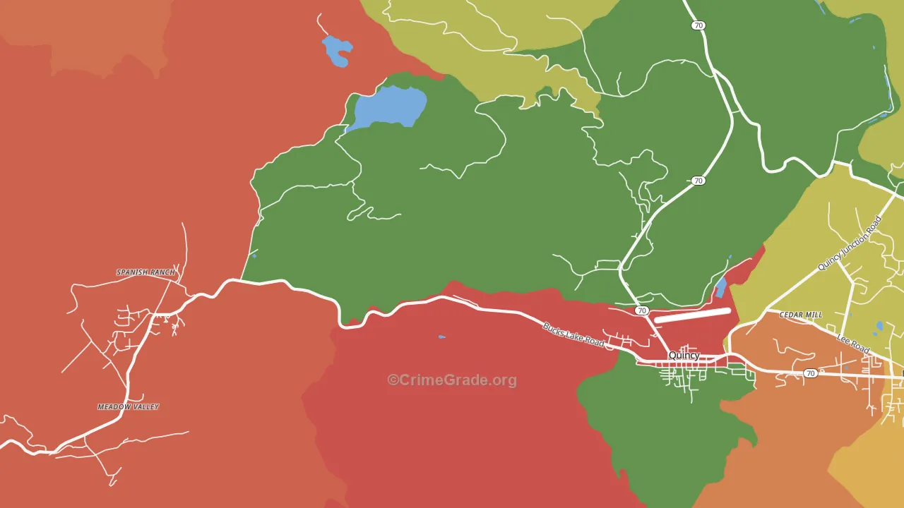 Spanish Ranch, CA Map of Theft Rates