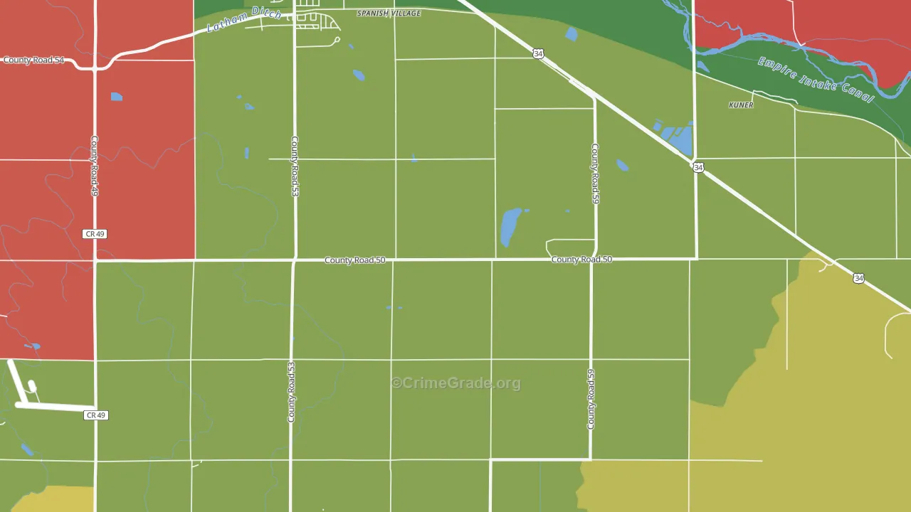 Spanish Village, CO Map of Theft Rates