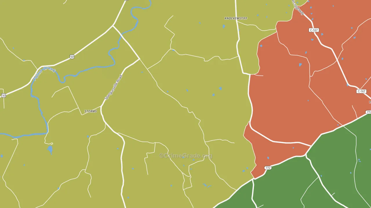 Spargursville, OH Map of Theft Rates