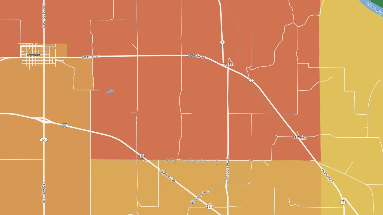 Sparks, KS Map of Theft Rates
