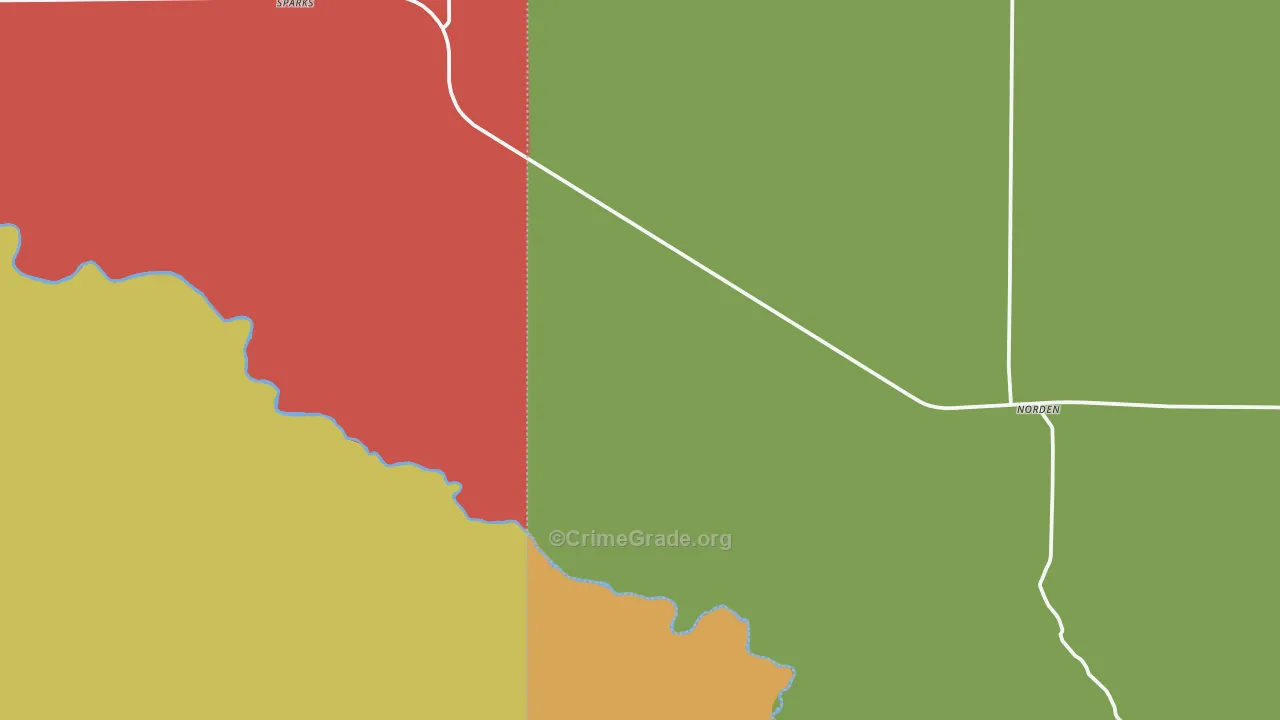 Sparks, NE Map of Theft Rates