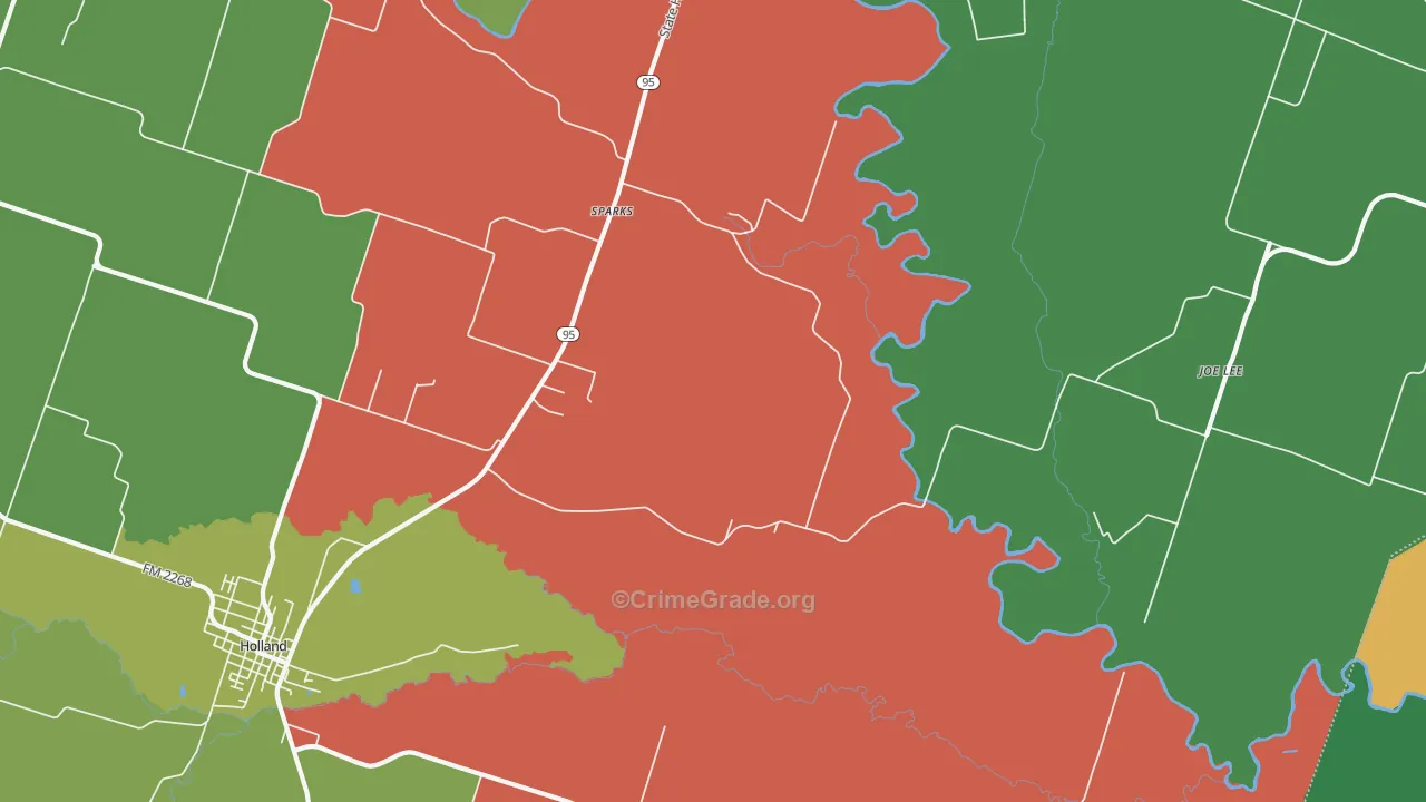 Sparks, TX Map of Theft Rates
