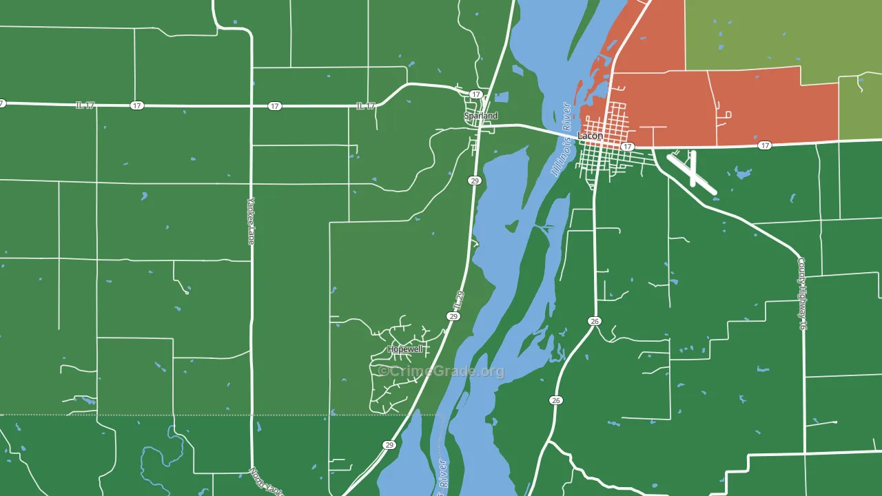 Sparland, IL Map of Theft Rates