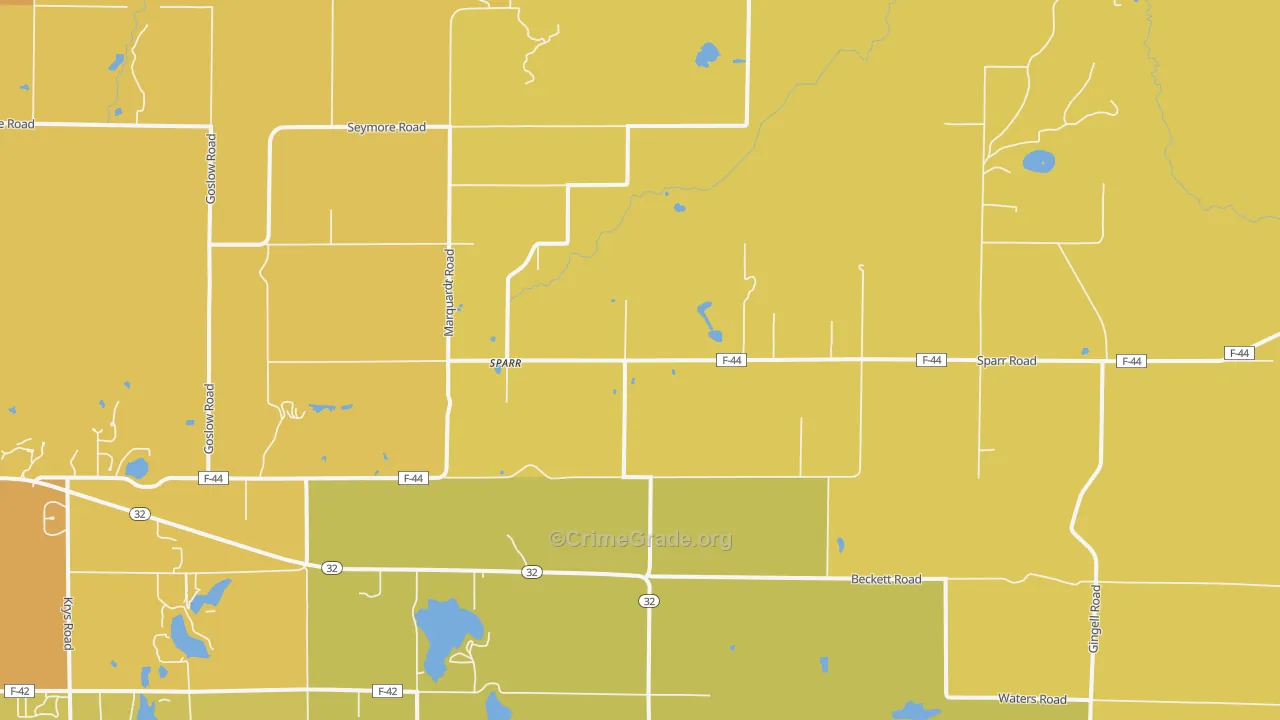 Sparr, MI Map of Theft Rates