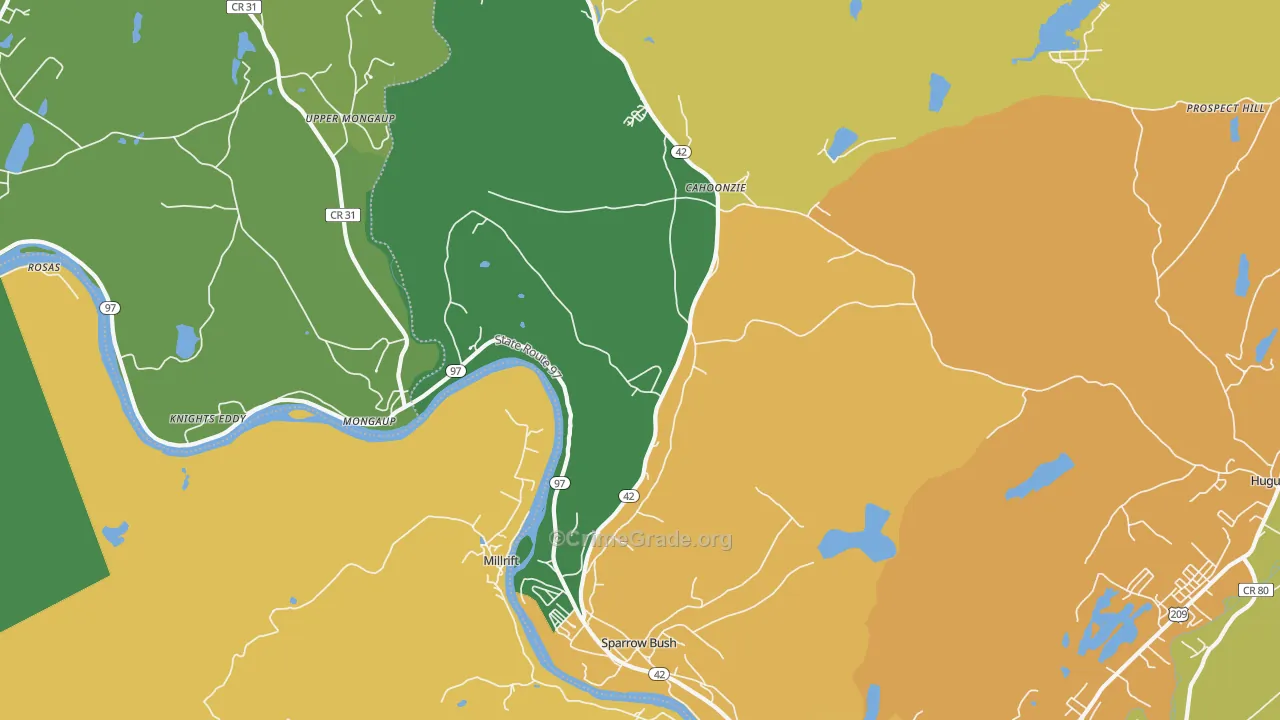 Sparrow Bush, NY Map of Theft Rates