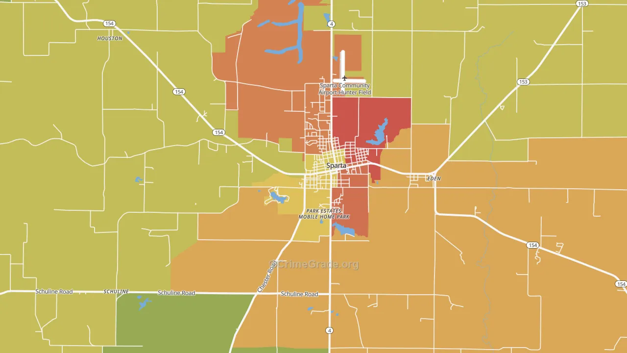 Sparta, IL Map of Theft Rates