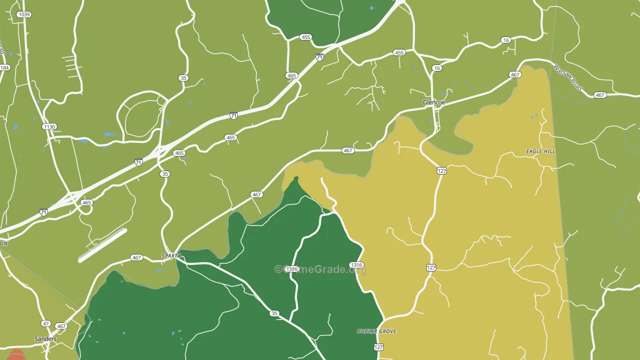 Sparta, KY Map of Theft Rates