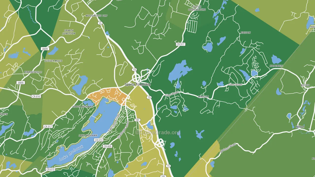 Sparta, NJ Map of Theft Rates
