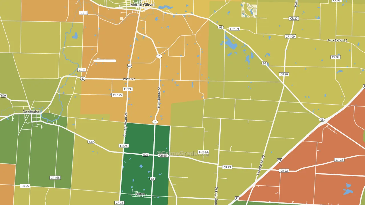 Sparta, OH Map of Theft Rates