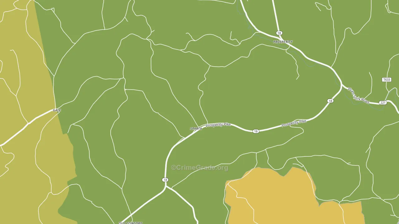 Sparta, PA Map of Theft Rates