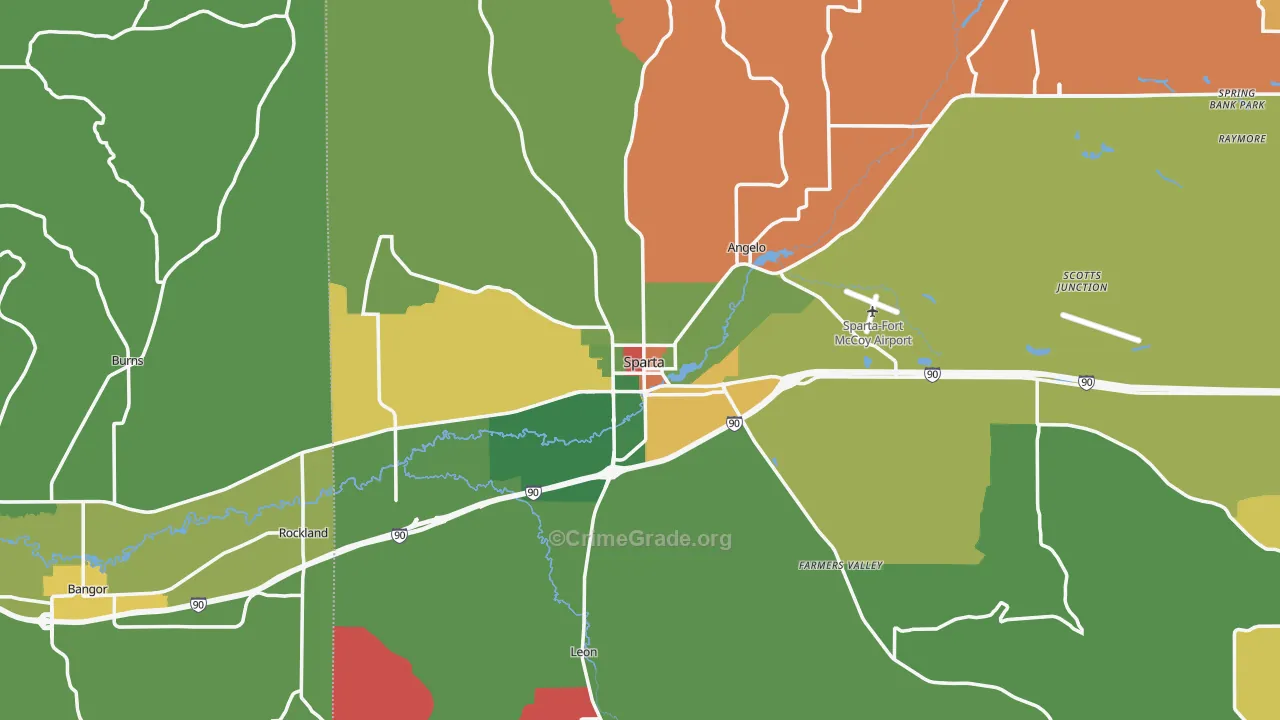 Sparta, WI Map of Theft Rates