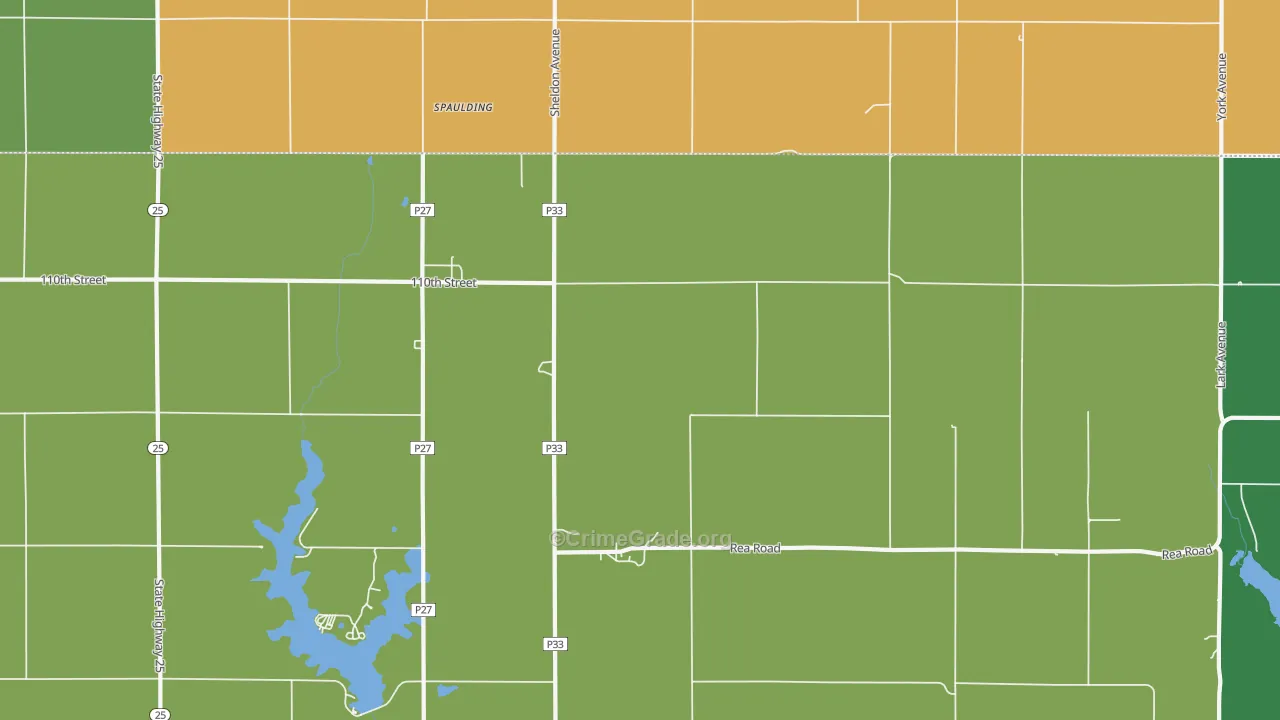 Spaulding, IA Map of Theft Rates