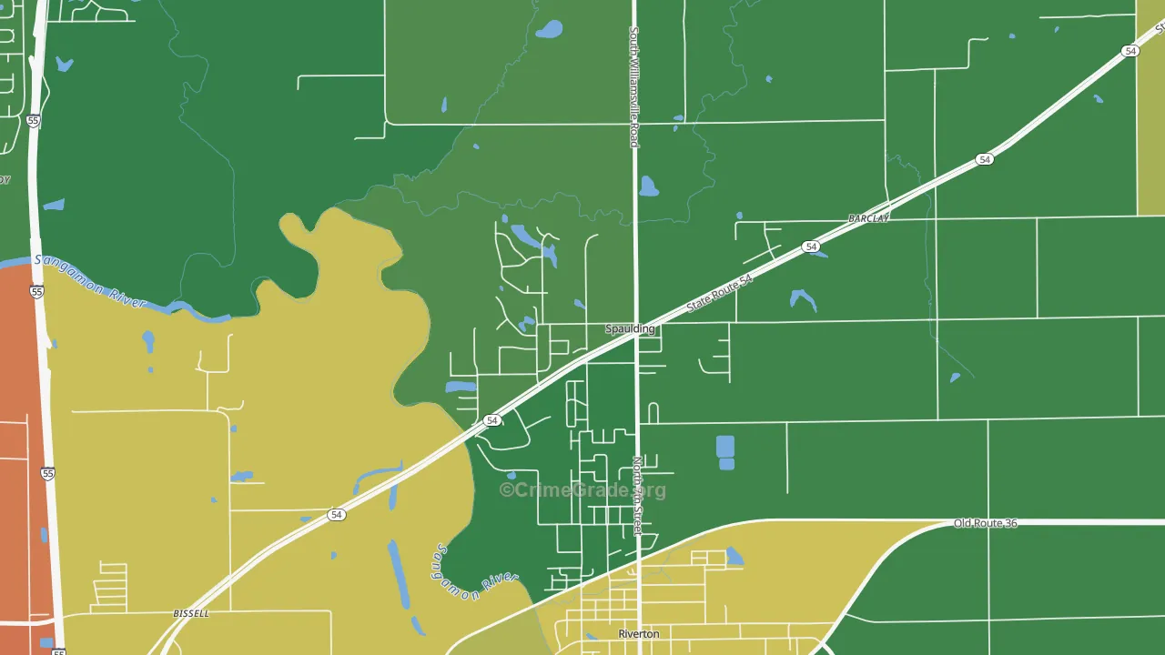Spaulding, IL Map of Theft Rates