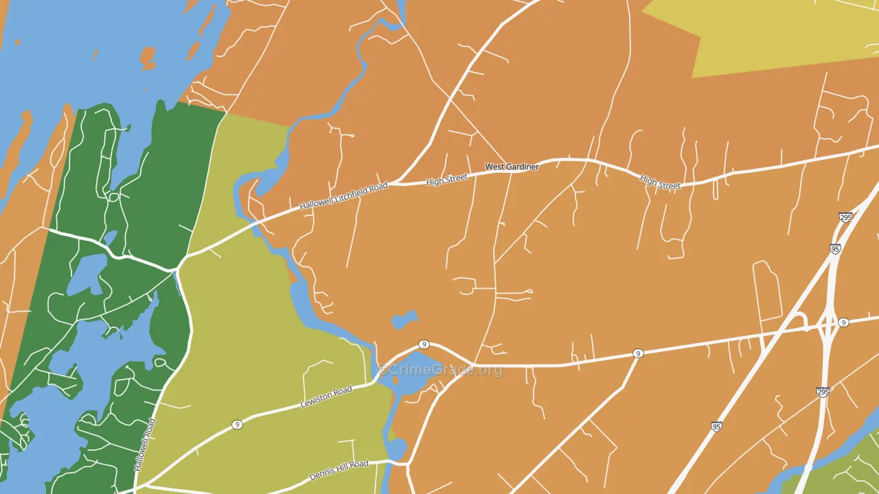 Spears Corner, ME Map of Theft Rates