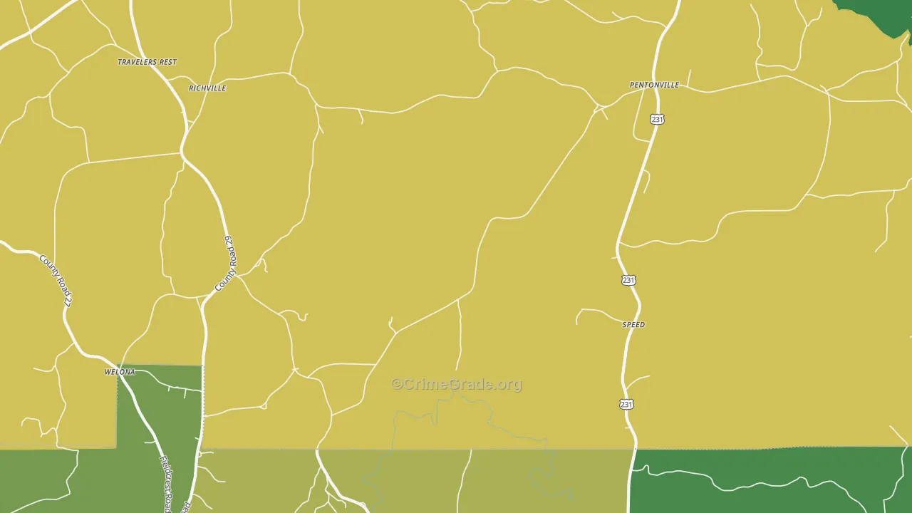 Speed, AL Map of Theft Rates