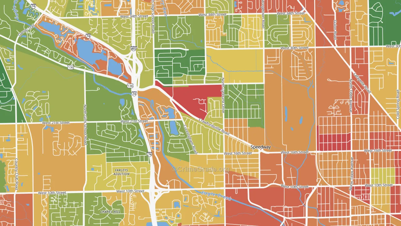Speedway, IN Map of Theft Rates