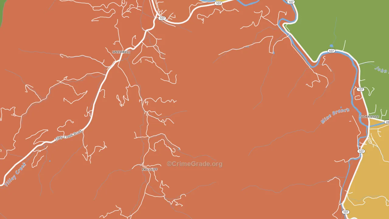 Speedwell, NC Map of Theft Rates