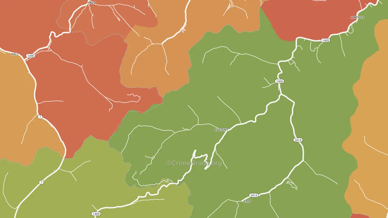 Speight, KY Map of Theft Rates