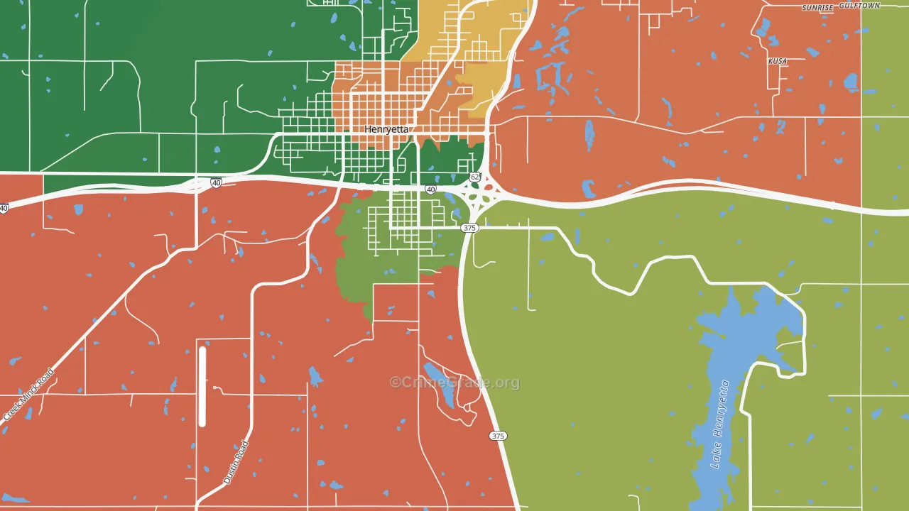 Spelter City, OK Map of Theft Rates