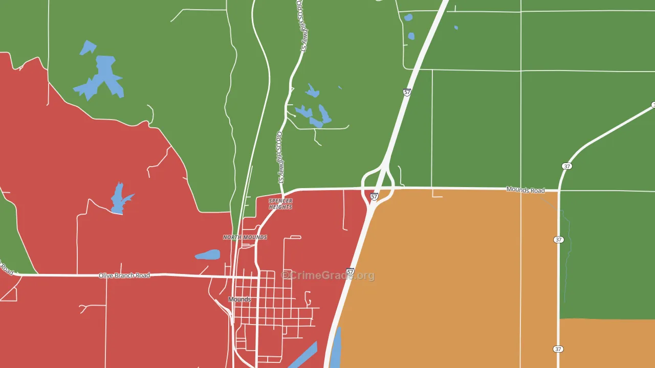 Spencer Heights, IL Map of Theft Rates