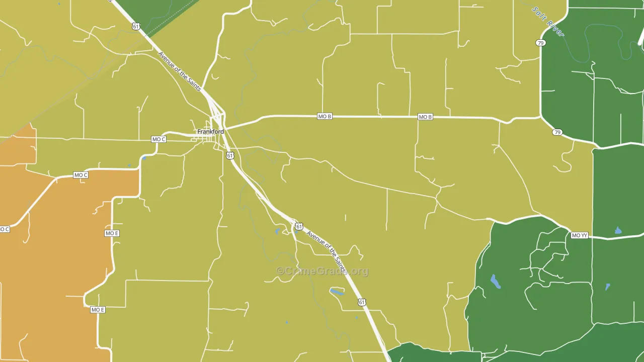 Spencerburg, MO Map of Theft Rates