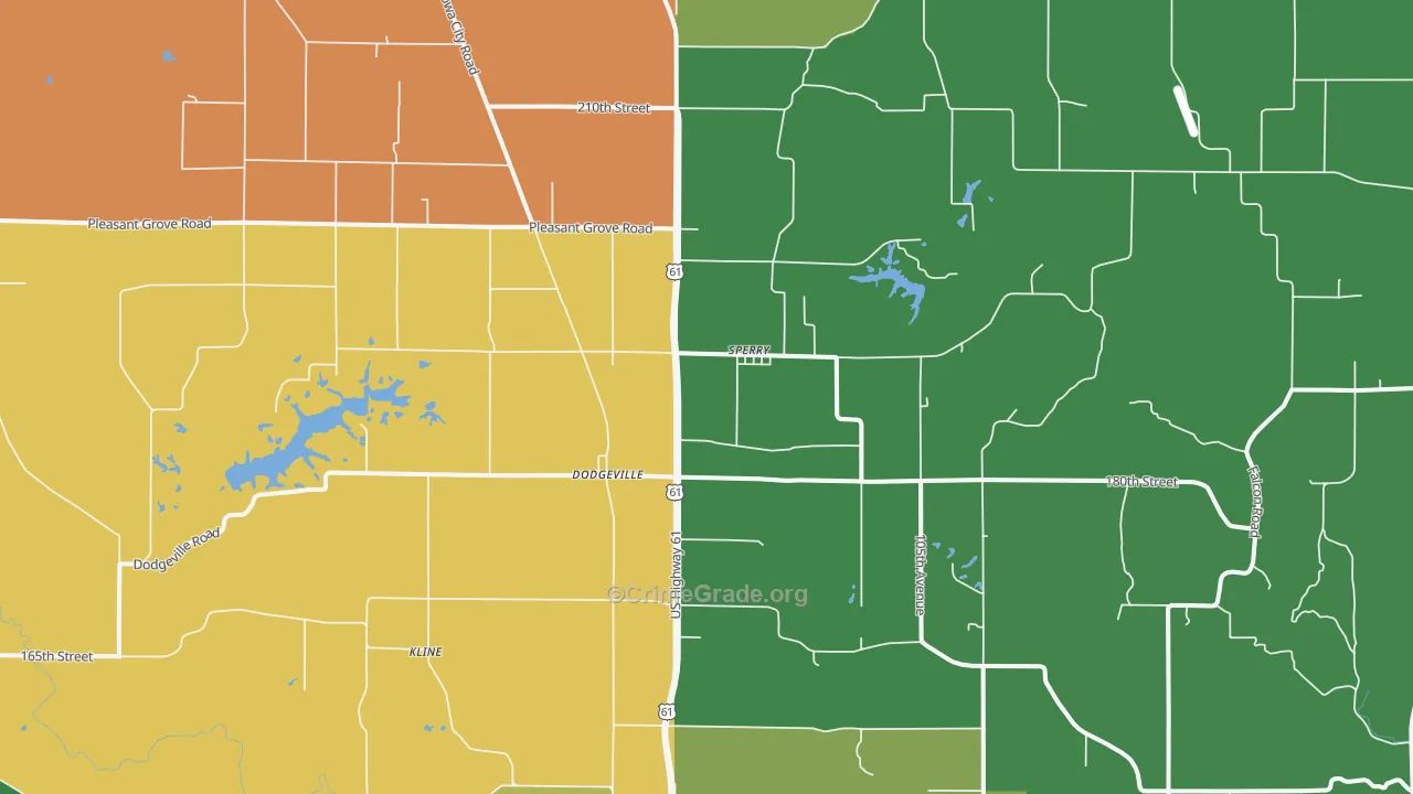 Sperry, IA Map of Theft Rates