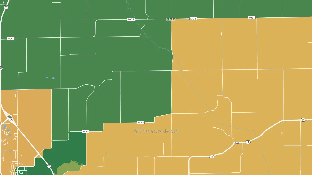 Sperry, MO Map of Theft Rates