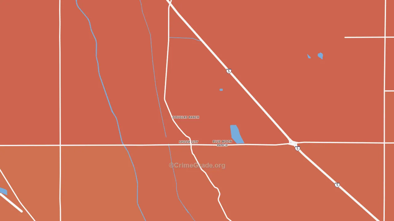 Spicer City, CA Map of Theft Rates