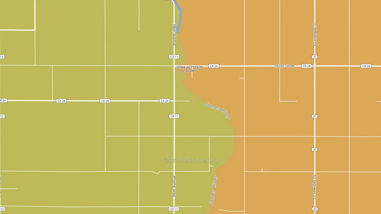 Spink Colony, SD Map of Theft Rates