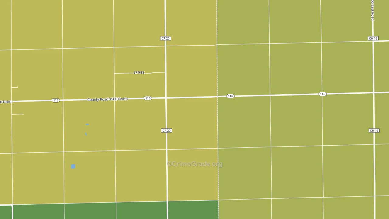 Spires, IL Map of Theft Rates