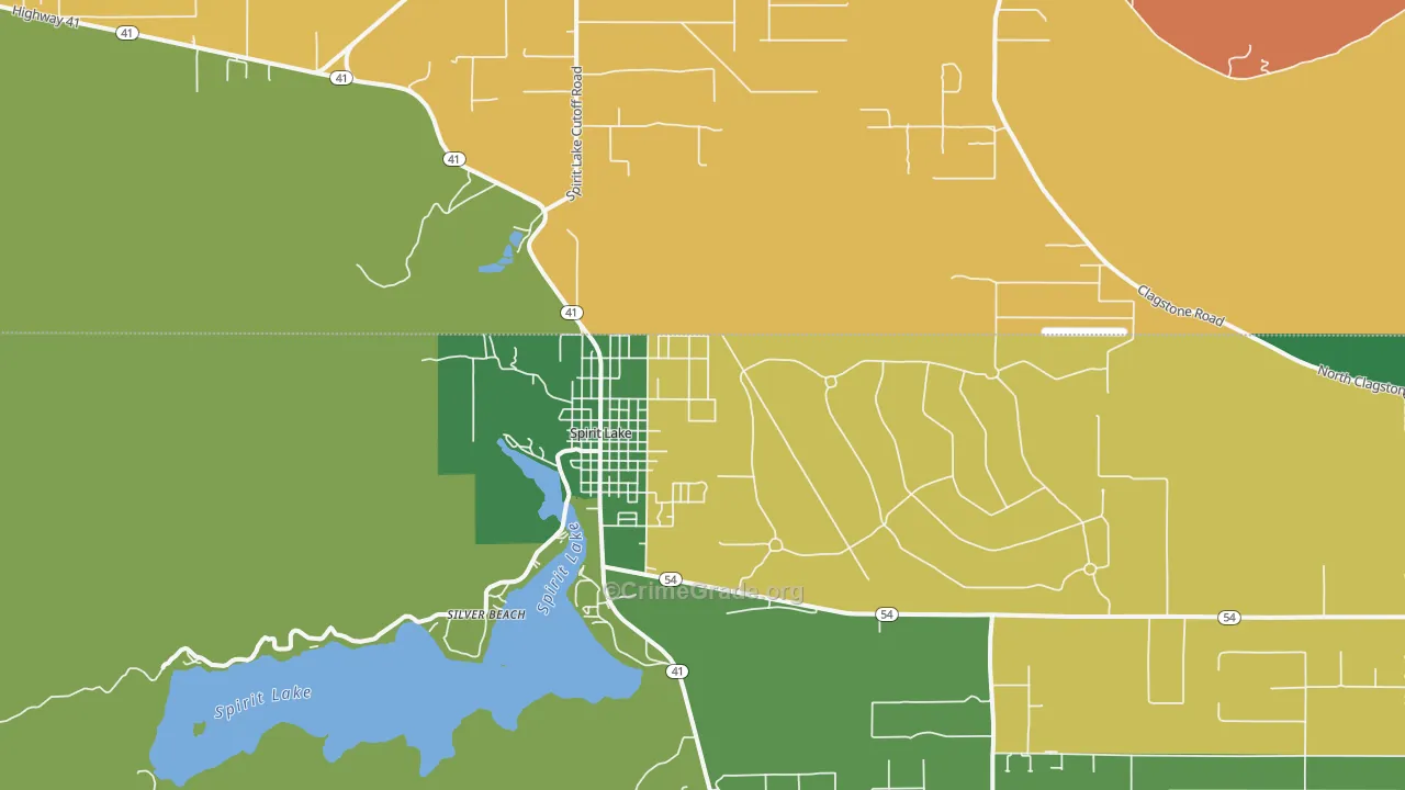 Spirit Lake, ID Map of Theft Rates